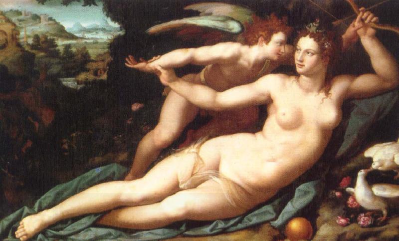 unknow artist Venus and Cupid China oil painting art